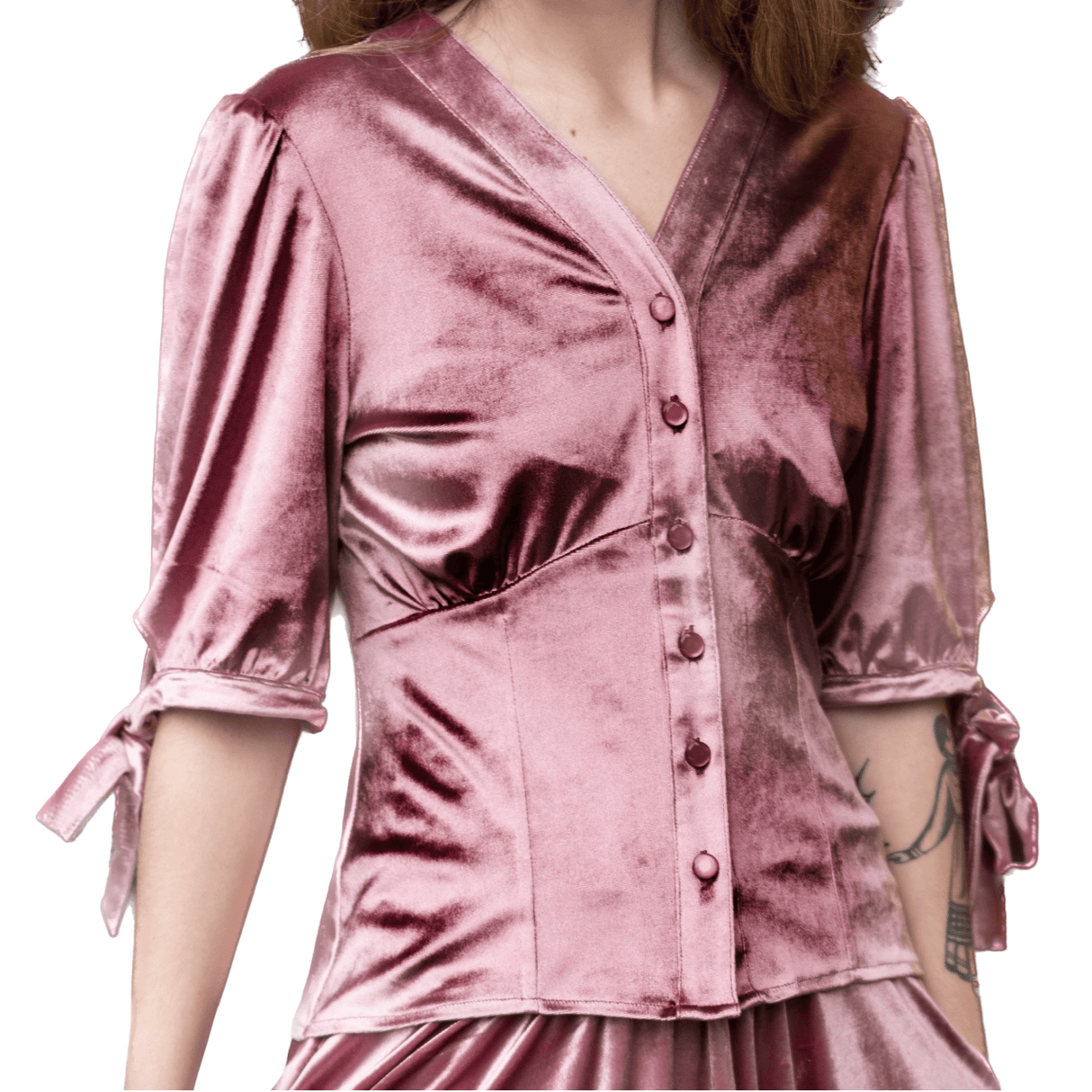 Années 40 Rétro Chemisier Velours Romantique - Ma Penderie Vintage