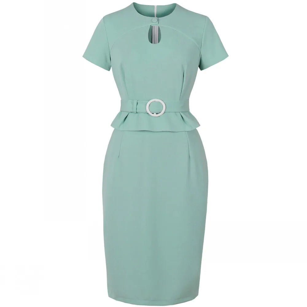 Années 60 Robe Peplum Manches Courtes - Ma Penderie Vintage