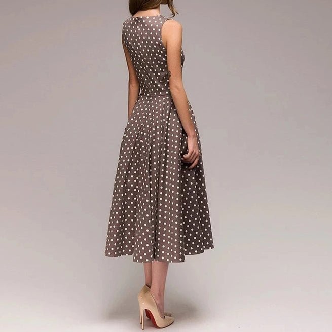 Années 50 Robe Business Évasée À Pois Julia - Ma Penderie Vintage