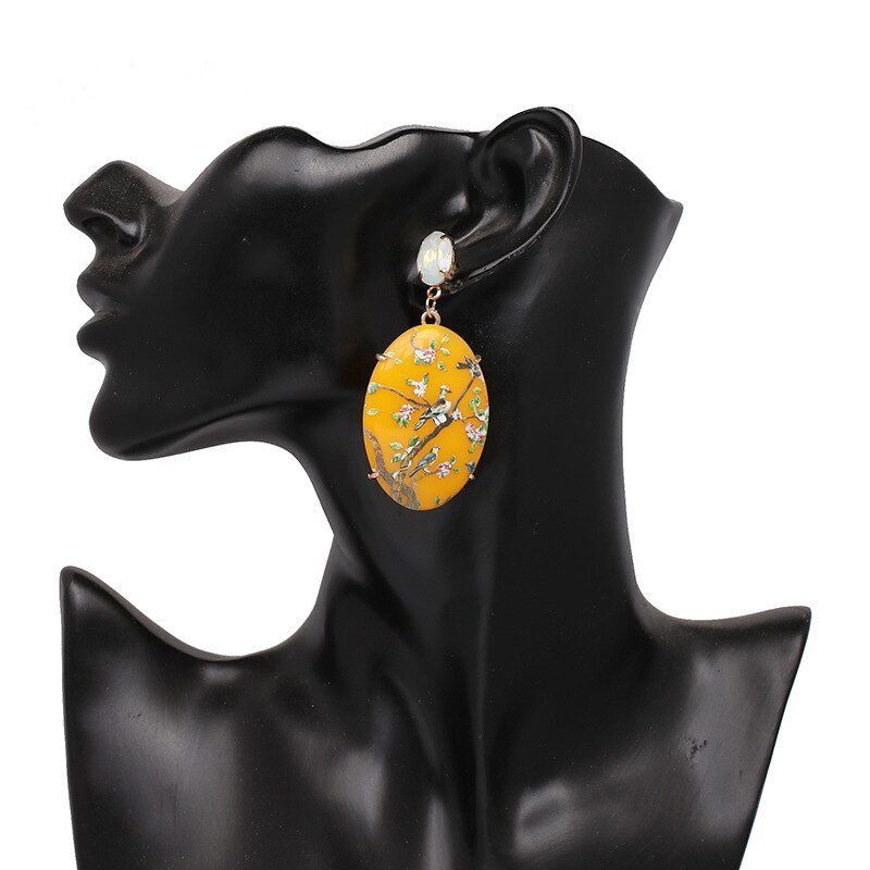 Années 40 Boucles d'oreilles Fleur Orientale - Ma Penderie Vintage