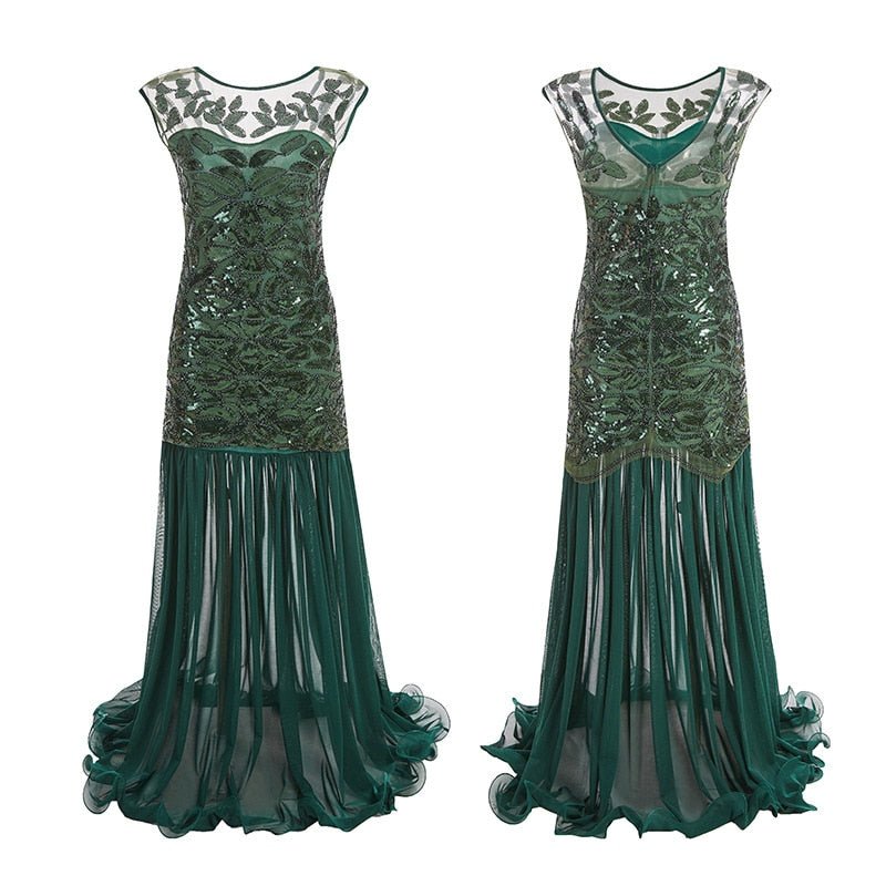 Années 30 Robe de Soirée Longue Sequins Gatsby - Ma Penderie Vintage