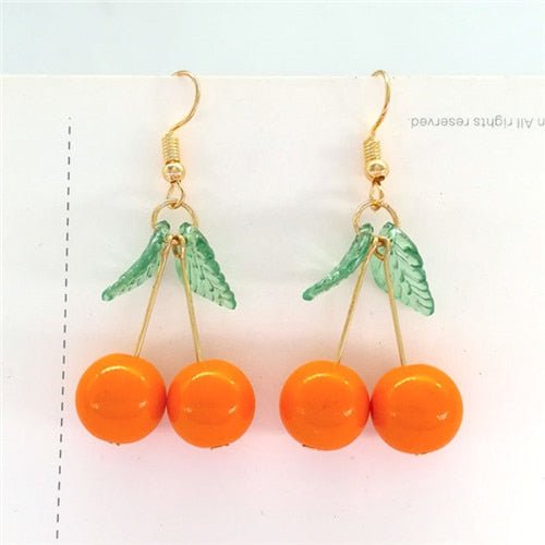 Années 40 Boucles d'Oreilles Rétro Cerise Bakélite - Ma Penderie Vintage