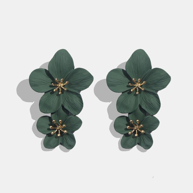 Années 60 Boucle d'Oreilles Fleur Pendantes Rétro - Ma Penderie Vintage