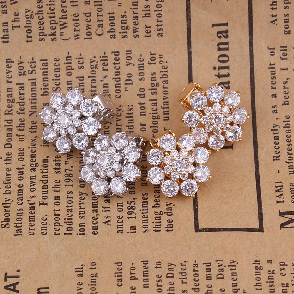 Années 60 Boucles d'oreilles Clip Flocon Neige - Ma Penderie Vintage