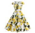 Années 50 Robe Trapeze Imprimé Citron - Ma Penderie Vintage