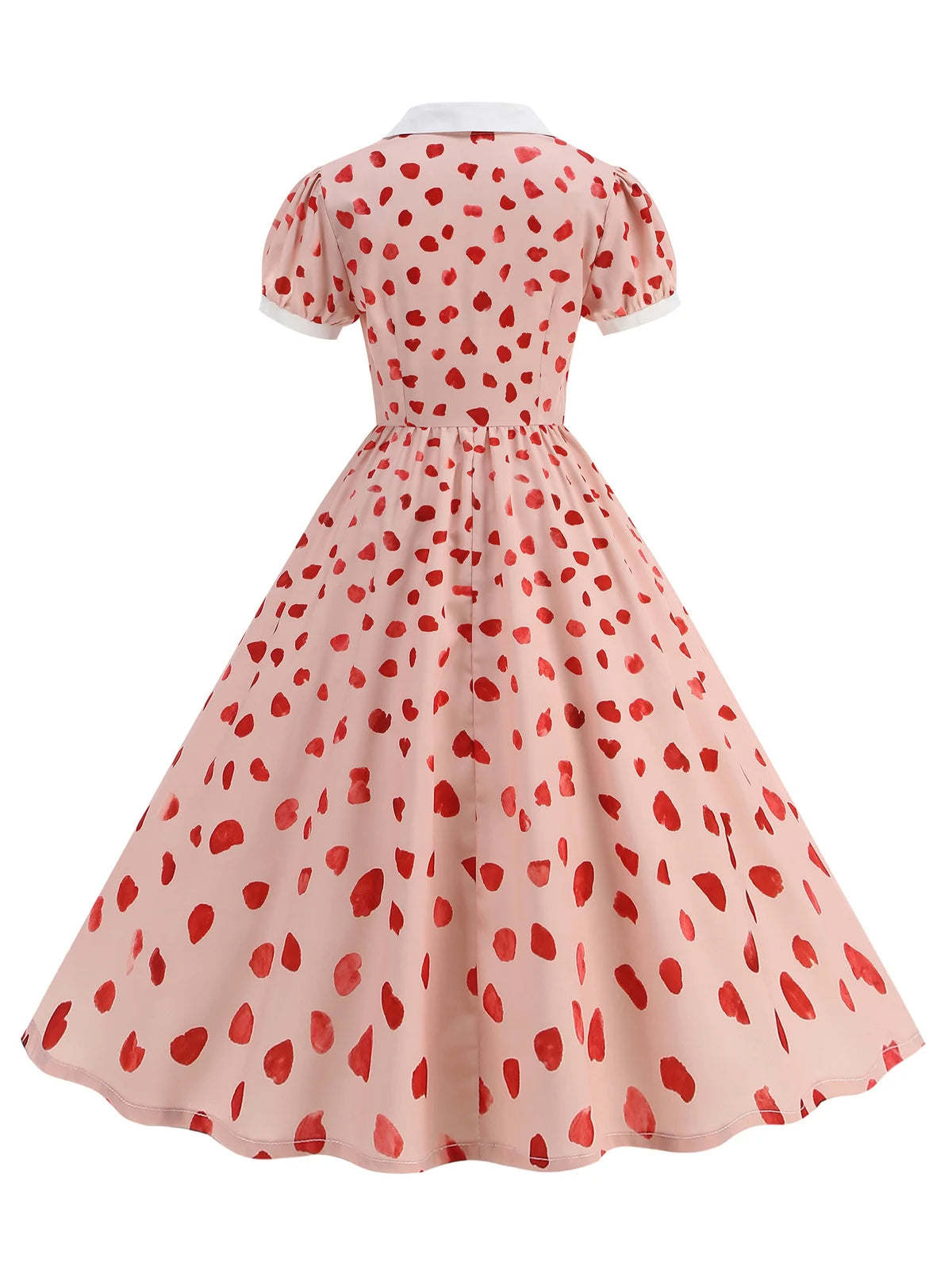 Années 50 Cœur Saint-Valentin Robe Midi Évasée