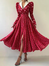 Années 40 Robe Midi Évasée Imprimée Vintage - Ma Penderie Vintage