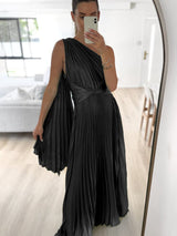 Années 80 Robe Plissée Asymétrique Glamour - Ma Penderie Vintage