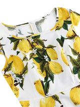 Années 50 Robe Trapeze Imprimé Citron - Ma Penderie Vintage