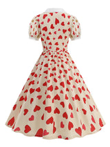 Années 50 Cœur Saint-Valentin Robe Midi Évasée