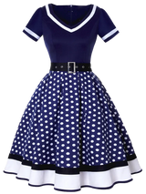 <tc>1960's</tc> Large Rockabilly Polka Dot Day Dress <tc>Size</tc>