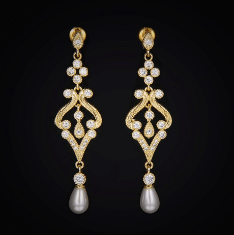 Années 20 Boucles d'oreilles Perle Art Nouveau - Ma Penderie Vintage