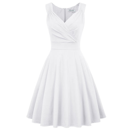 Années 50 Robe Évasée Pin Up Sans Manches - Ma Penderie Vintage