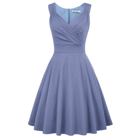 Années 50 Robe Évasée Pin Up Sans Manches - Ma Penderie Vintage