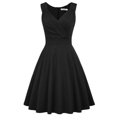 Années 50 Robe Évasée Pin Up Sans Manches - Ma Penderie Vintage