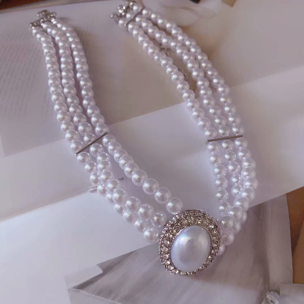 Année 80 Collier de Perles Ras De Cou Diana - Ma Penderie Vintage