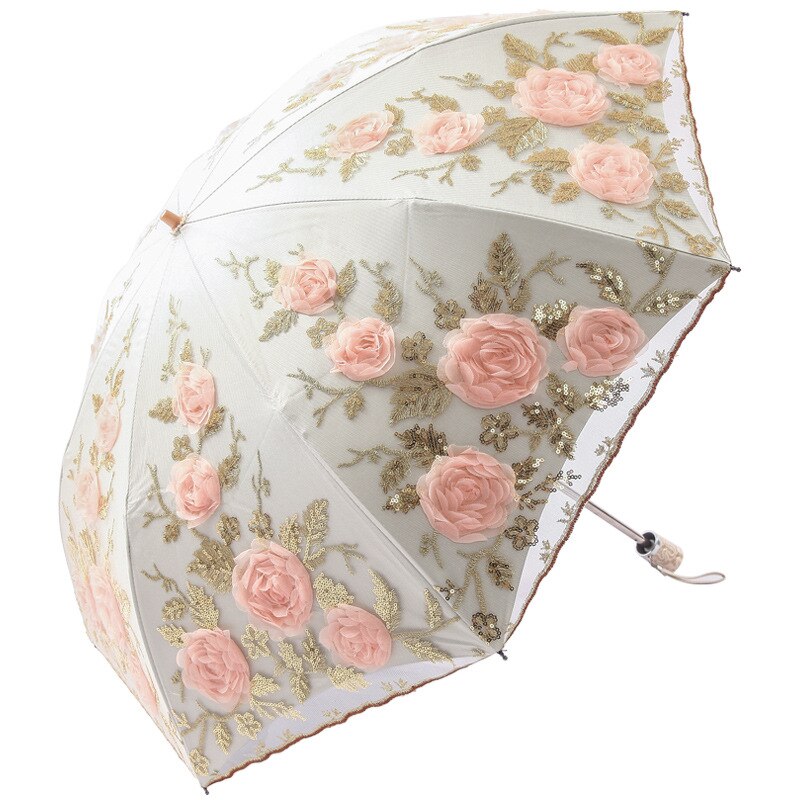 Années 30 Parapluie Romantique Broderie Fleur - Ma Penderie Vintage