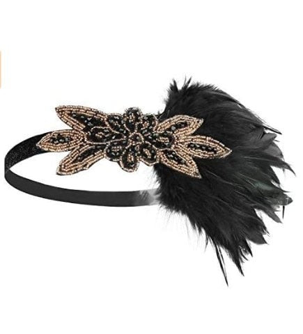 Années 20 Headband Charleston Paillettes et Plumes