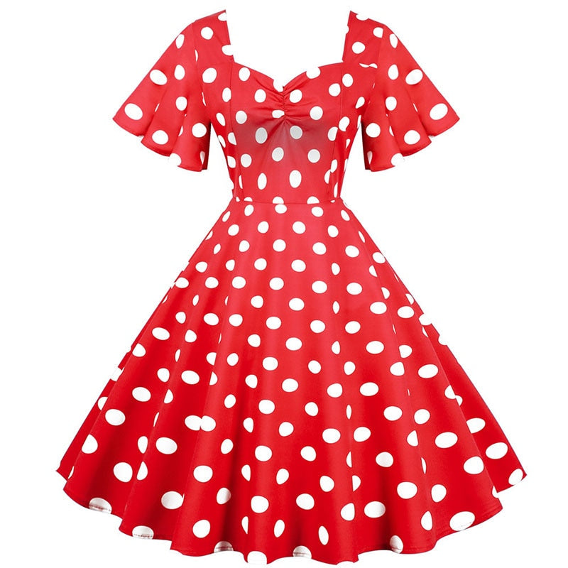 Années 50 Robe Évasée À Pois Rock a Billy - Ma Penderie Vintage