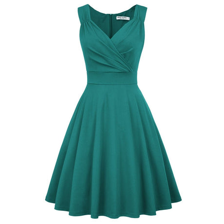Années 50 Robe Évasée Pin Up Sans Manches - Ma Penderie Vintage