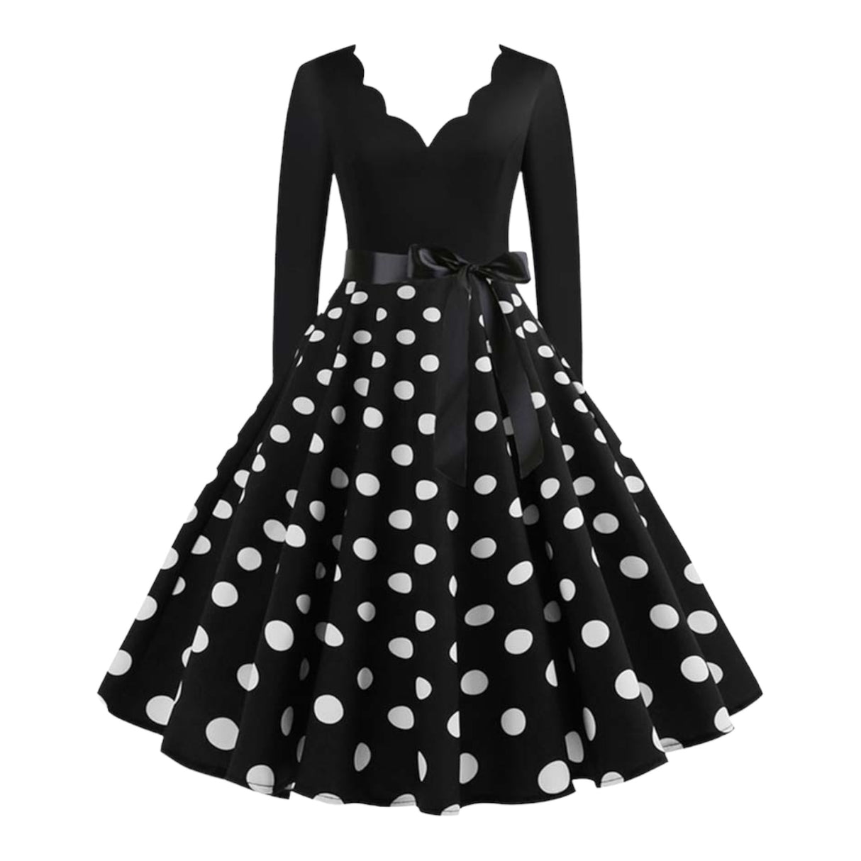 Années 50 Robe Évasée Rétro À Pois Lucille