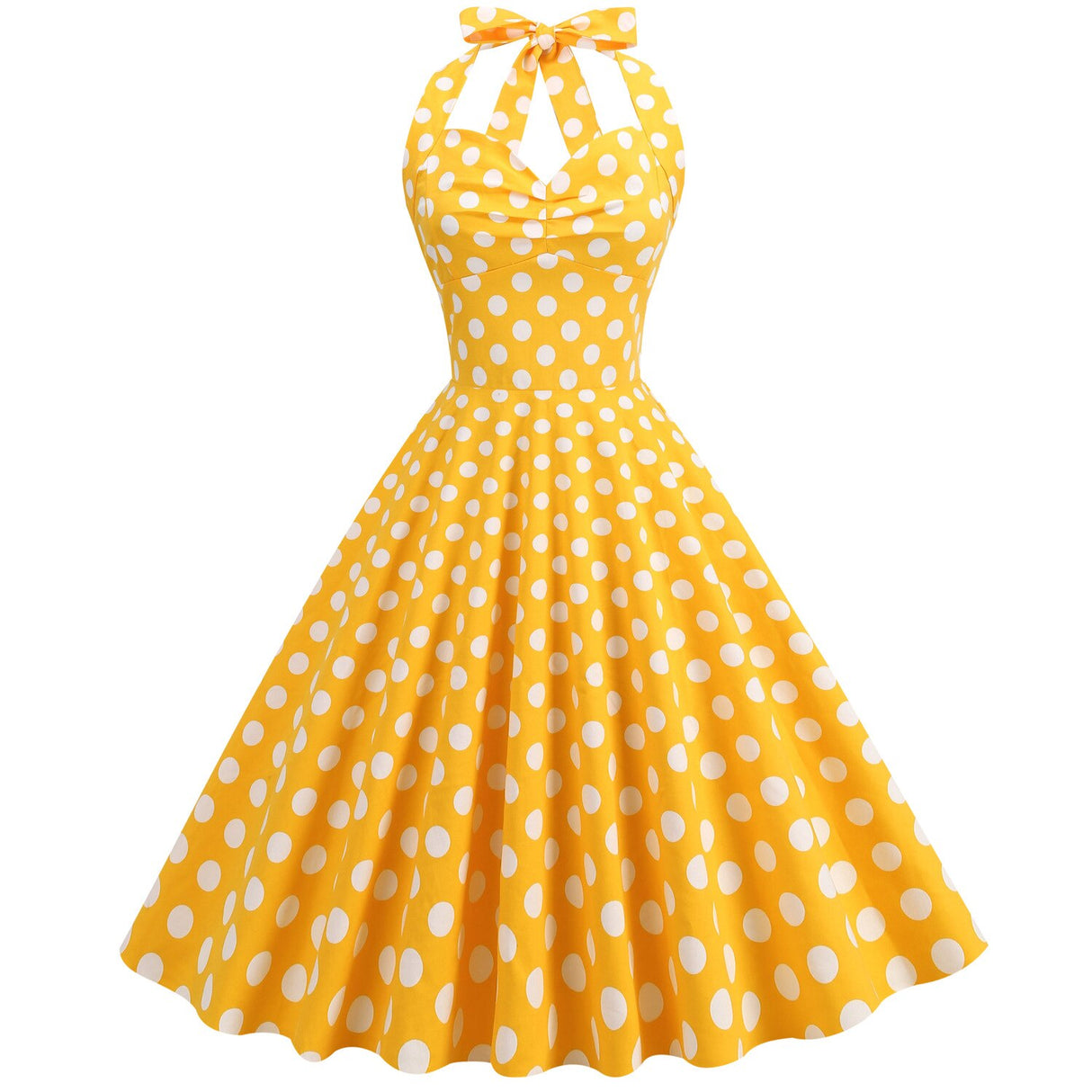 <tc>1950's</tc> Polka Dot Print Pin Up Trapeze Dress