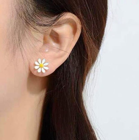 Années 40 Boucles d'oreilles Rétro Fleur de marguerite - Ma Penderie Vintage