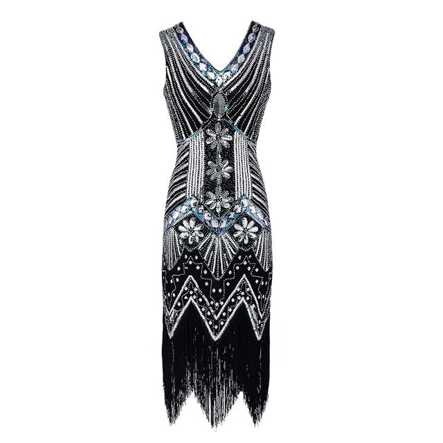 <tc>1920's</tc> Retro Gatsby Sequin Evening Dress <tc>L</tc>e <tc>M</tc>beautiful