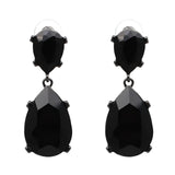 Années 50 Boucles d'Oreilles Rétro Strass Monaco Noir - Ma Penderie Vintage