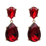 Années 50 Boucles d'Oreilles Rétro Strass Monaco Rouge - Ma Penderie Vintage