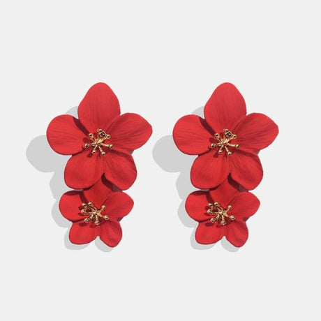 Années 60 Boucle d'Oreilles Fleur Pendantes Rétro - Ma Penderie Vintage