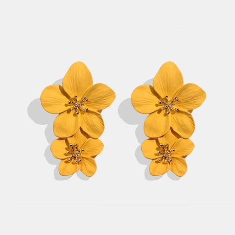 Années 60 Boucle d'Oreilles Fleur Pendantes Rétro - Ma Penderie Vintage