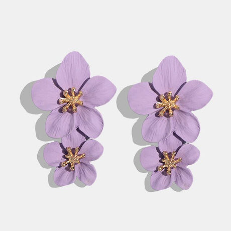 Années 60 Boucle d'Oreilles Fleur Pendantes Rétro - Ma Penderie Vintage